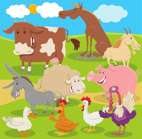 A Cartoon Farm Animals